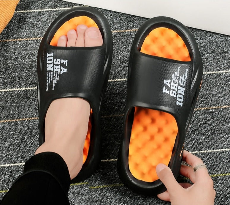 Quilez - Orthopädische Herren Hausschuhe bequem & warm Schwarz