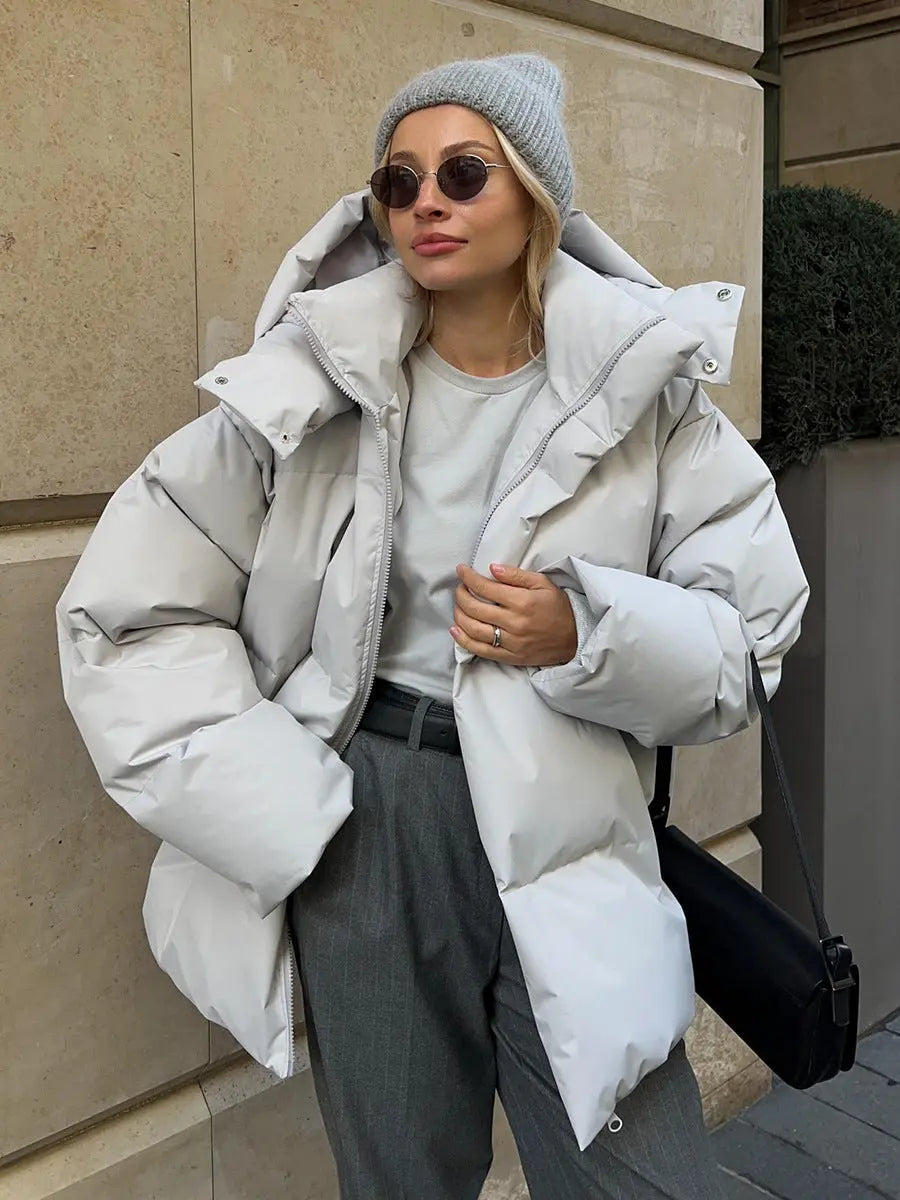 Quilla - Moderne Damen Pufferjacke für kalte Tage Hellgrau