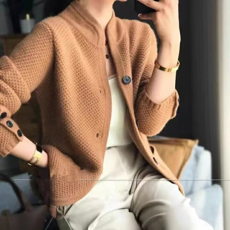 Quira - Damen Kaschmir Rollkragenpullover Braun