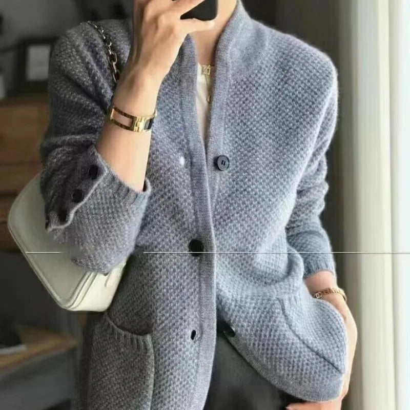 Quira - Damen Kaschmir Rollkragenpullover Grau