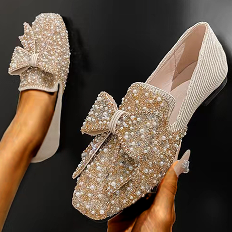 Raelina - Luciana Wunderschöne funkelnde Strassschuhe Aprikose