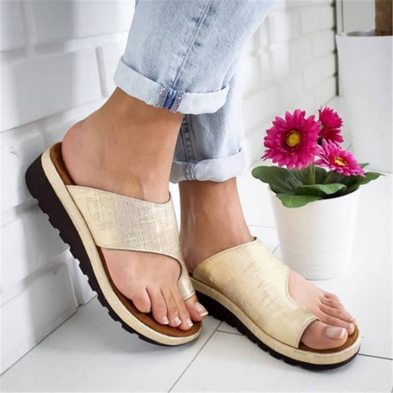 Rilena - Orthopädische Damen Sandalen, Hallux Valgus korrigierend Gold