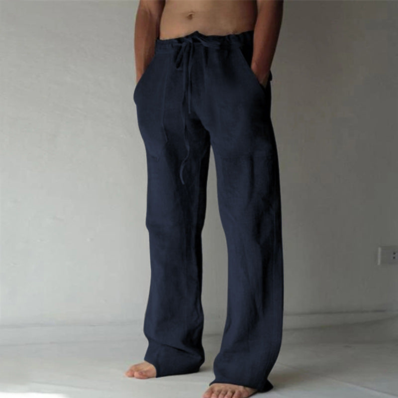 Robin - Leichte Leinenhose für Herren in Unifarben Marineblau