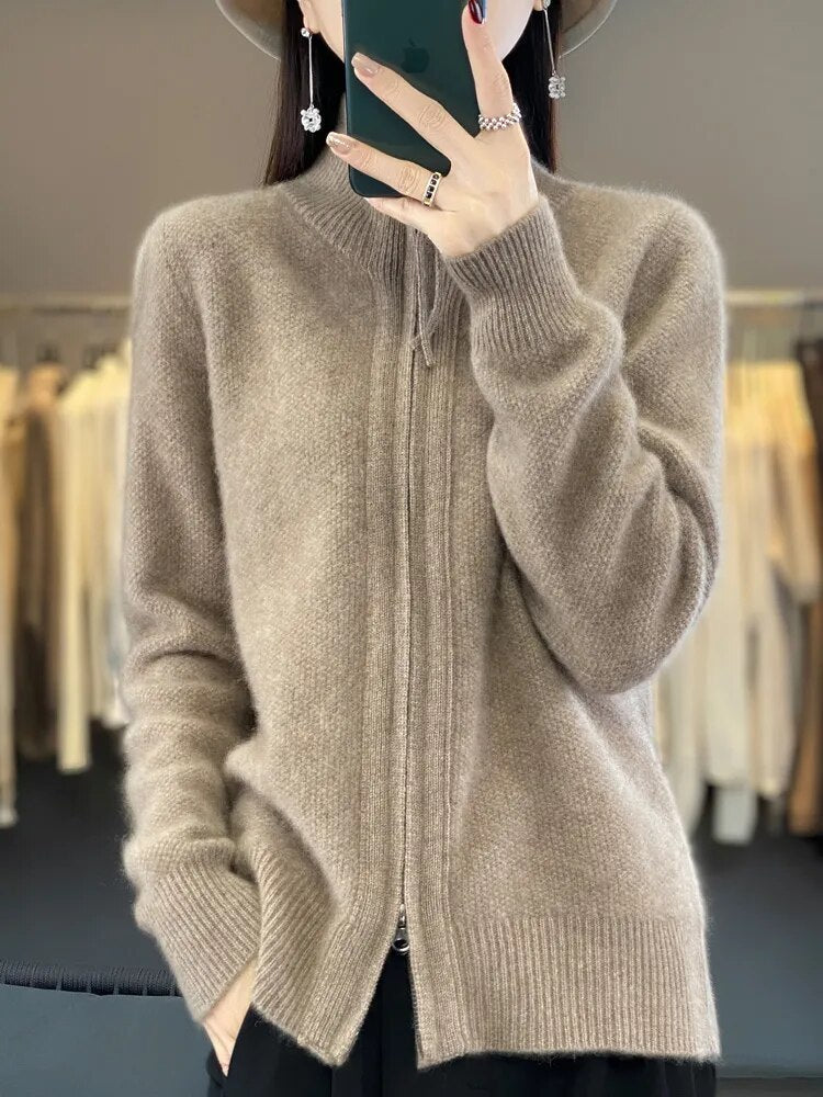 Lisbeth - Kaschmir Pullover Damen Mit Reißverschluss