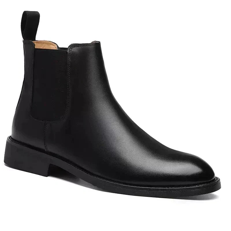 Samira - Damen Chelsea Stiefel Kalbswildleder Elegant Luxus Schwarz