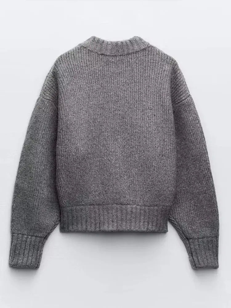 Rasha - Damen Strickjacke Reißverschluss Langarm Warm