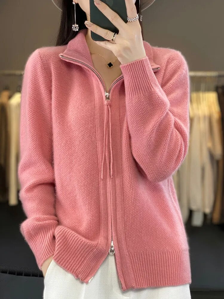 Lisbeth - Kaschmir Pullover Damen Mit Reißverschluss