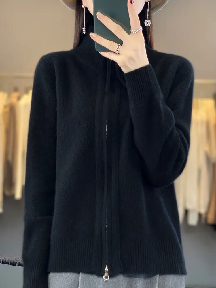 Lisbeth - Kaschmir Pullover Damen Mit Reißverschluss