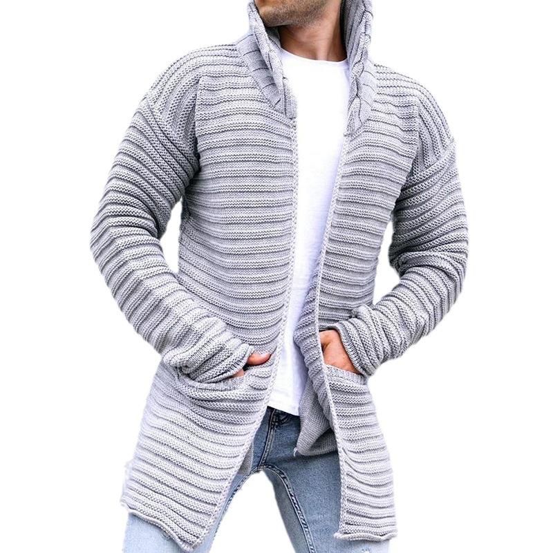 Dieter - Herren Strickjacke mit Kapuze und offenem Design