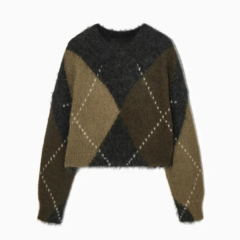 Franziska – Pullover Mit Rautenmuster Und Klassischem Rundhalsausschnitt
