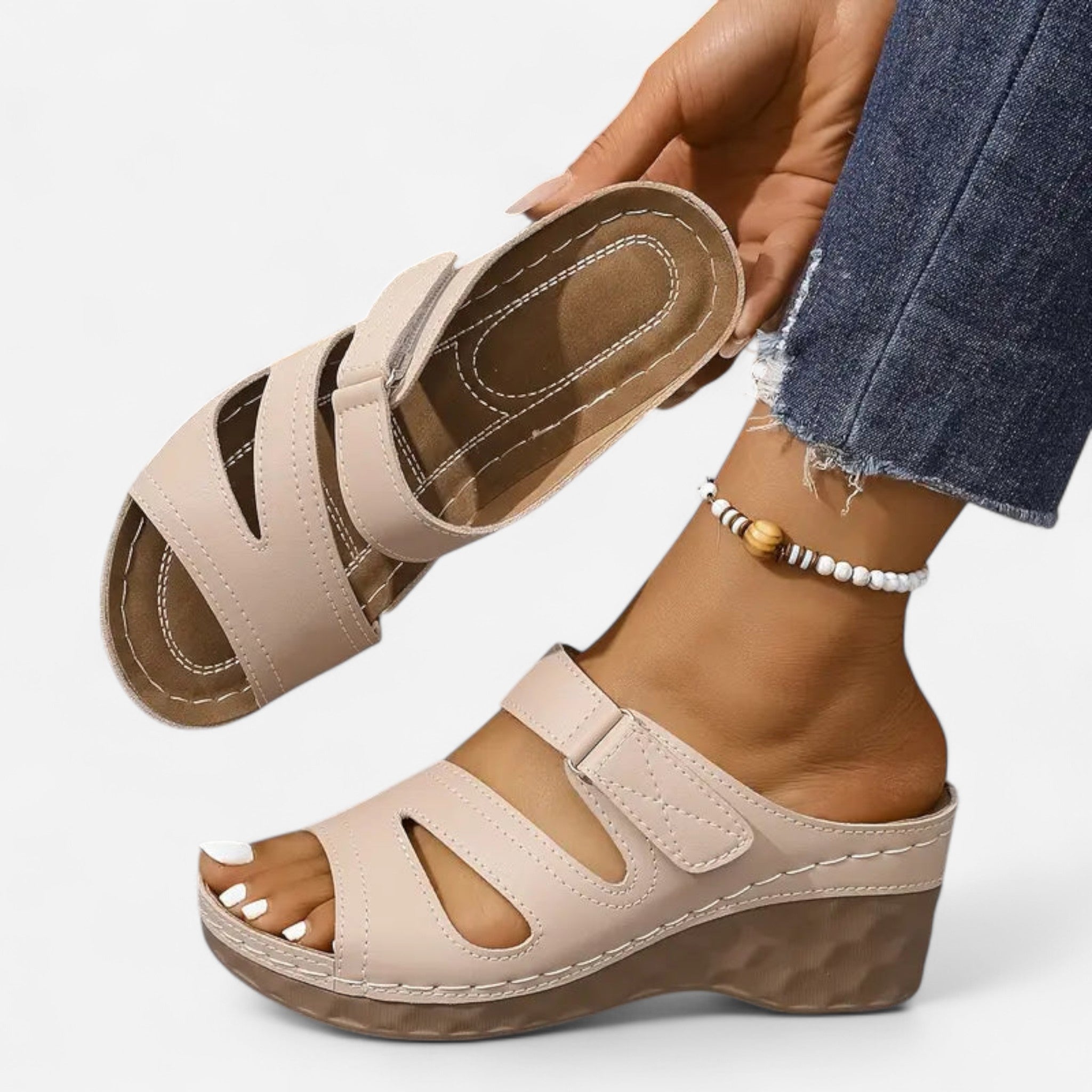 Tímea -Elegante Sandalen mit Absatz Beige