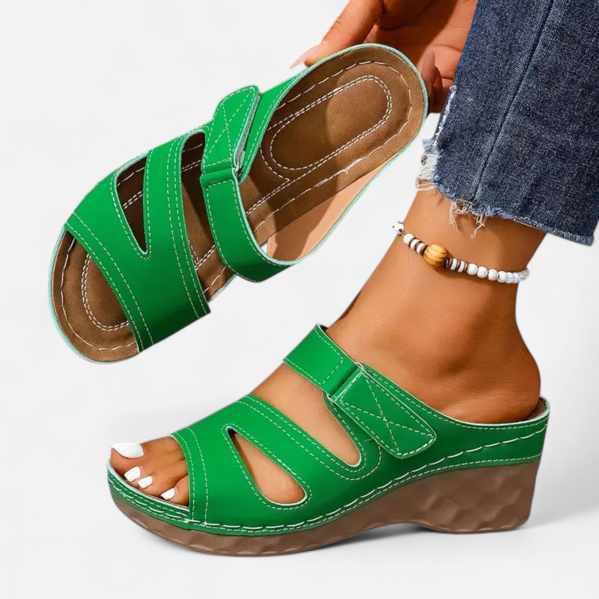 Tímea -Elegante Sandalen mit Absatz Grün