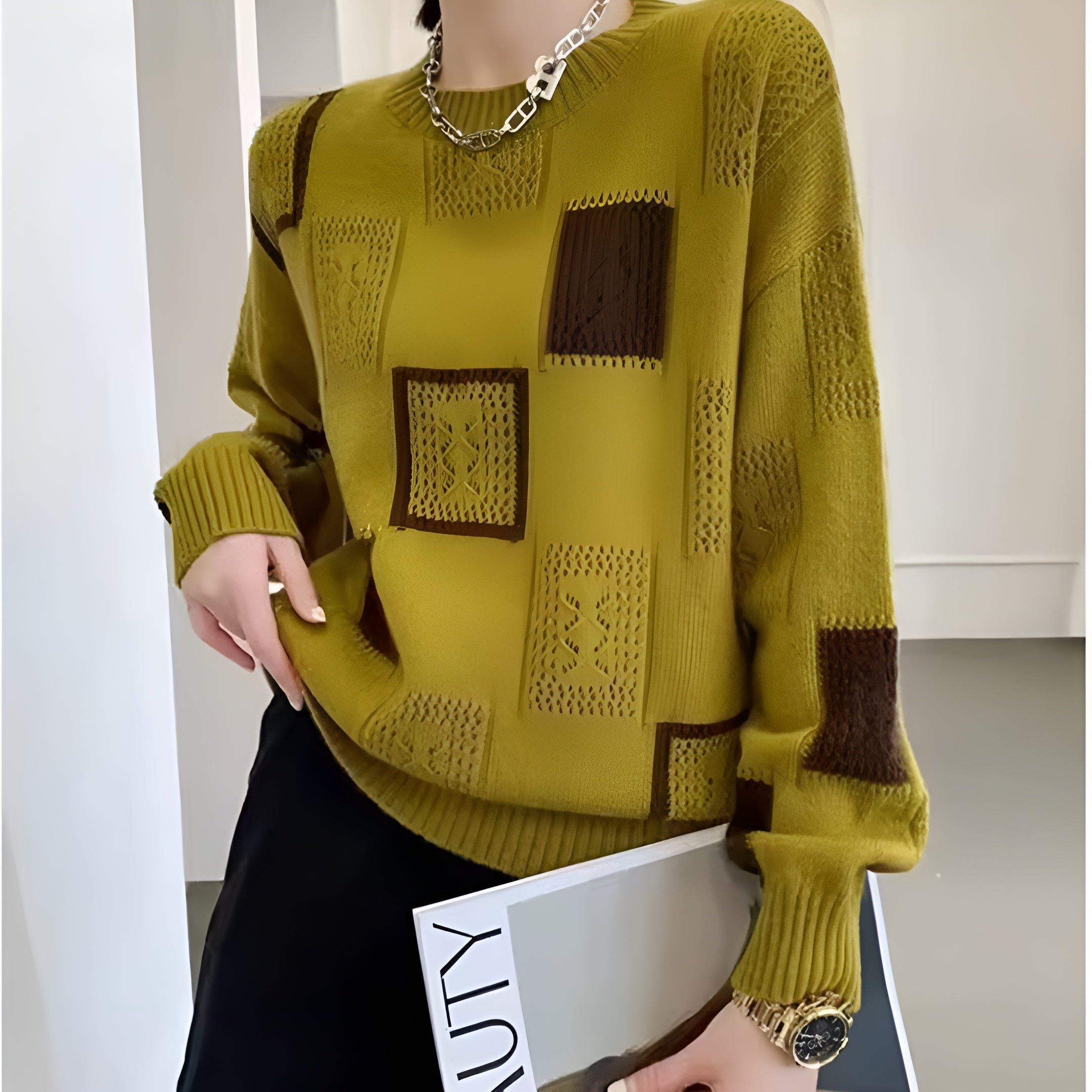 Thea - Pullover Luxuriös Warm Kuschelig Strickmode Gelb