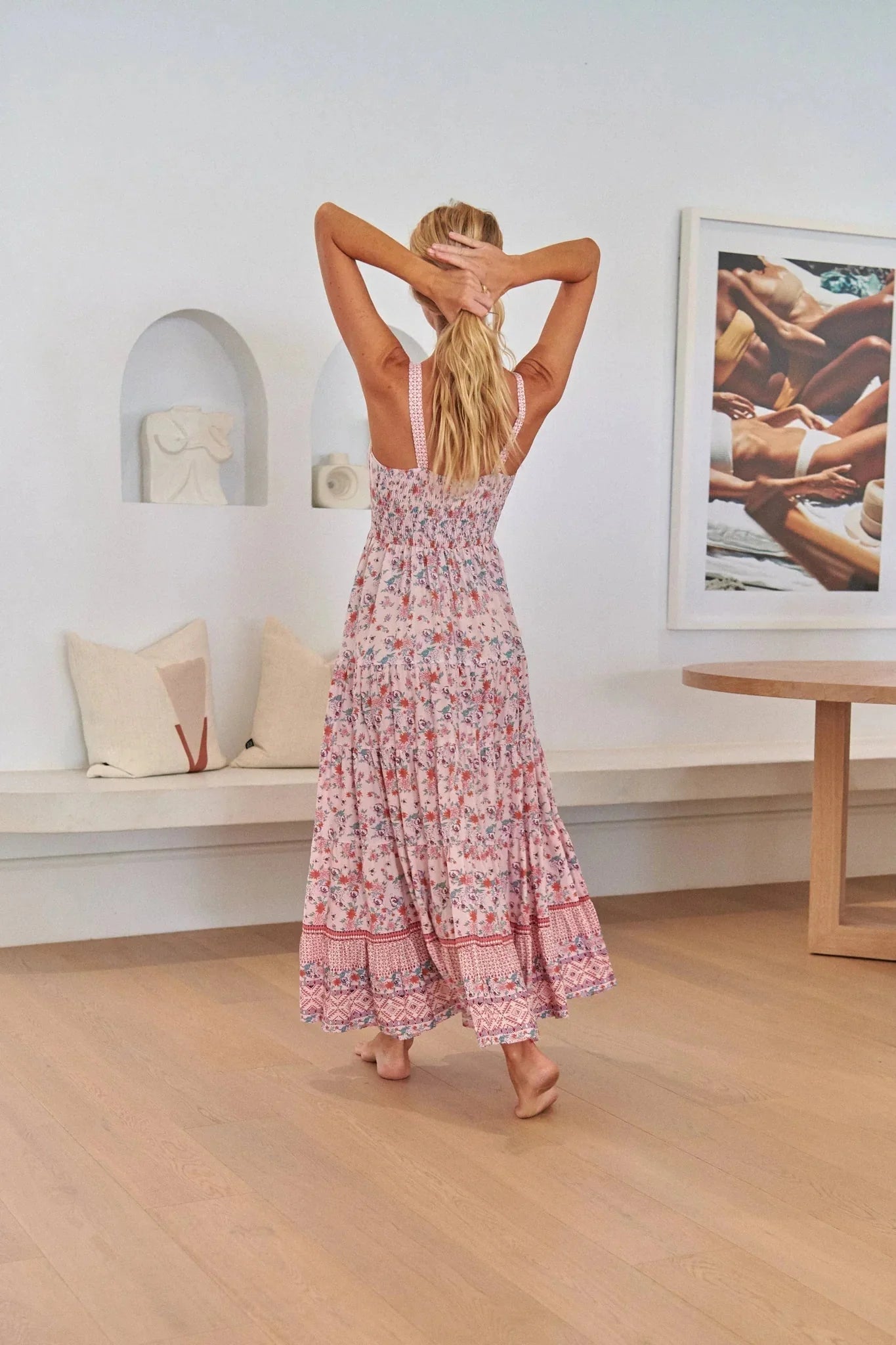 Theodora - Maxikleid im Boho-Stil mit Spaghettiträgern - Rosa 3
