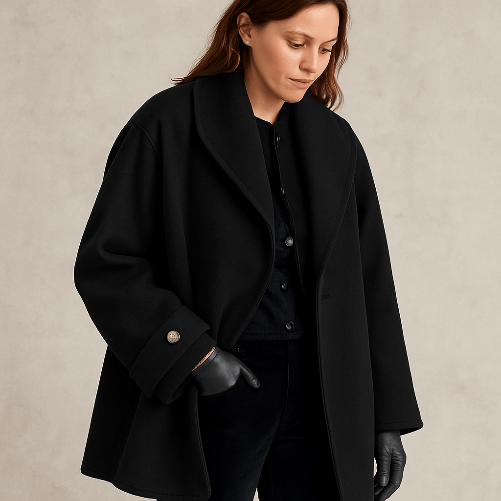 Ulicia – Eleganter Damen Trenchcoat aus weichem Stoff Schwarz