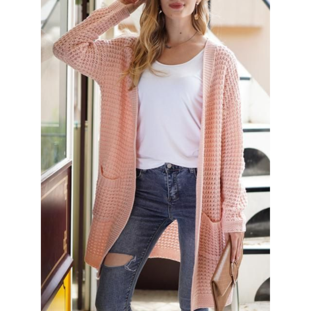 Clara - Warme Lange Strickjacke Damen Winterlook