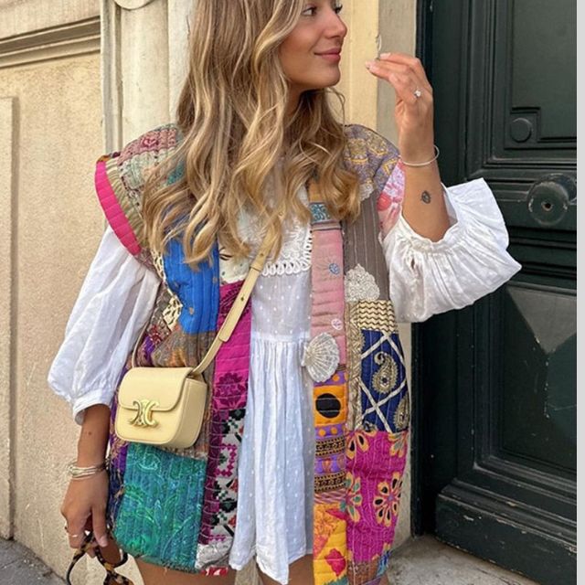 Mona – Gekürzte Steppweste Mit Blumenmuster