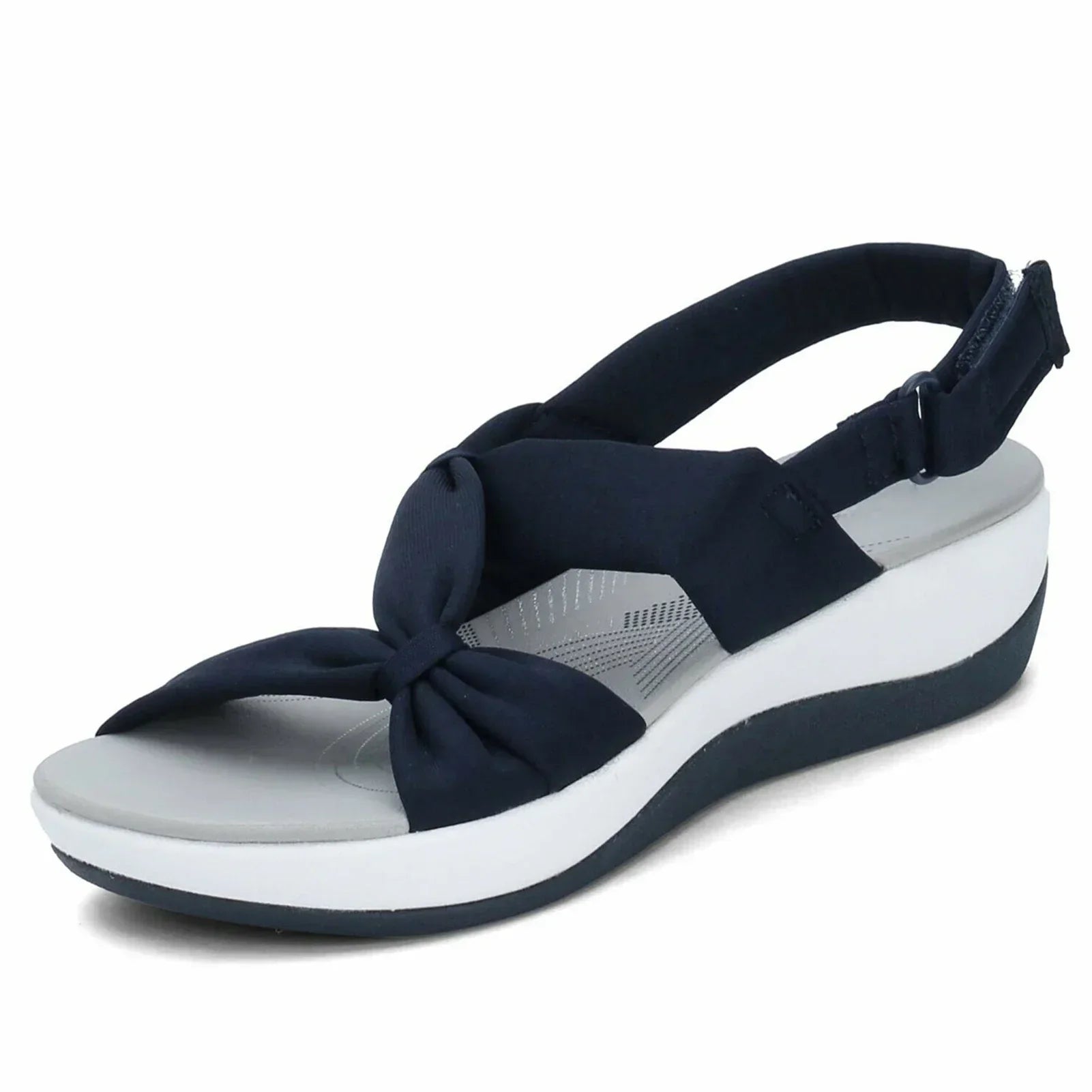 Utina - Damen Plateausandalen mit Schleifendetail Blau