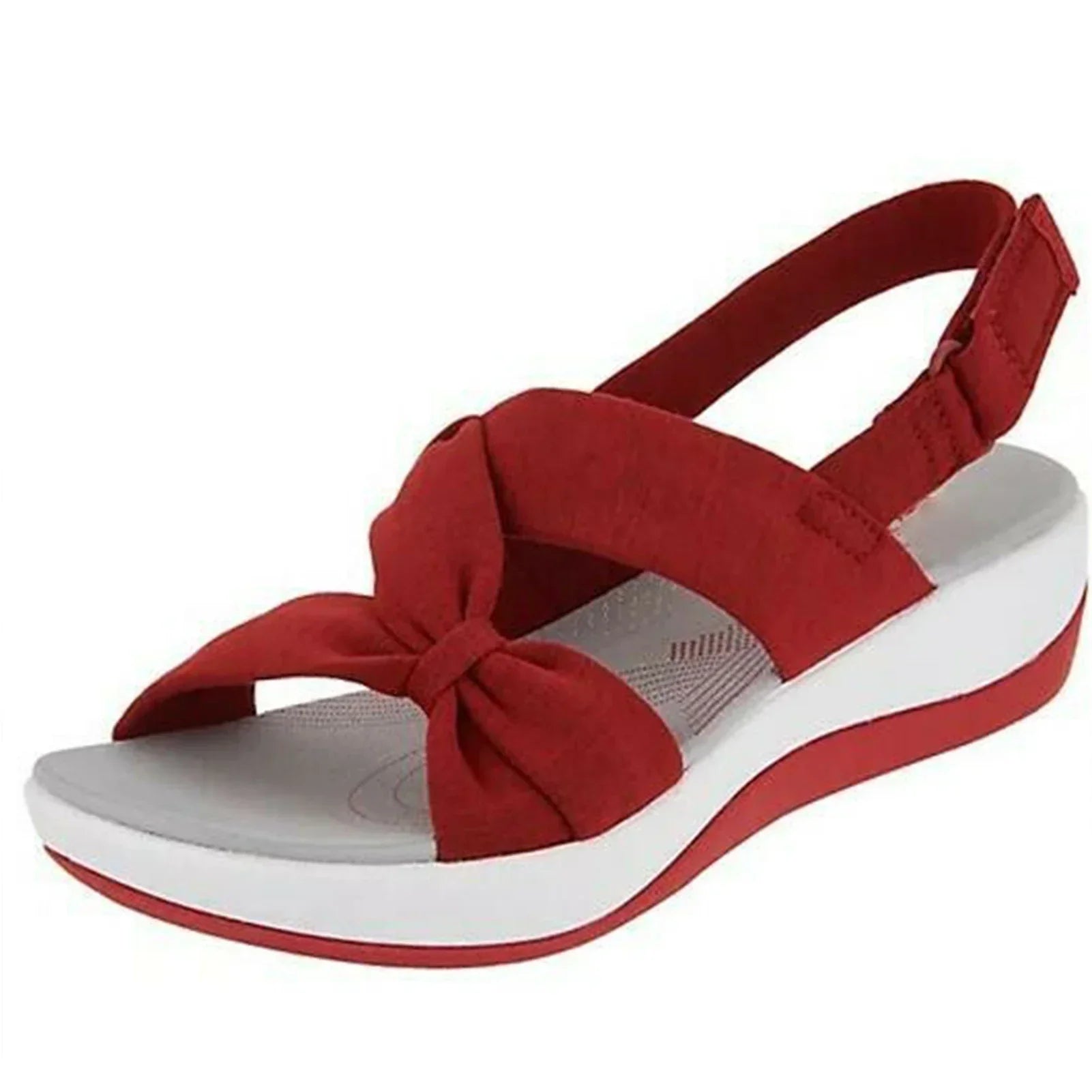 Utina - Damen Plateausandalen mit Schleifendetail Rot