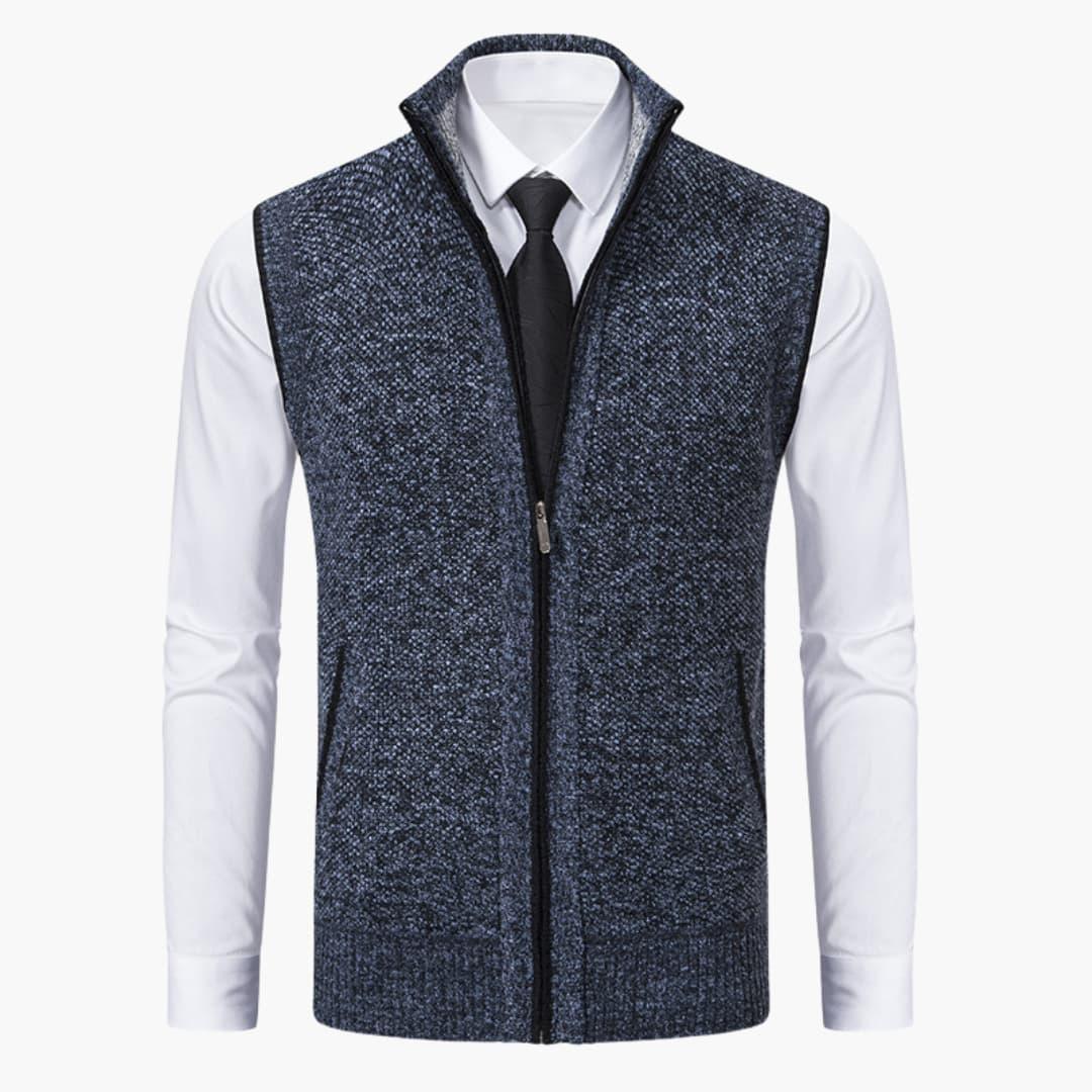 Vincent – Ärmellose Herren Weste Elegante Passform Blau