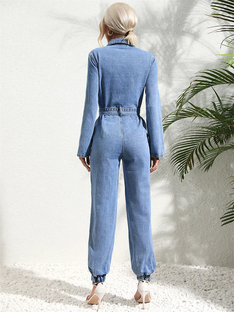 Madeleine - Ärmelloser Premium Damen Denim Jumpsuit