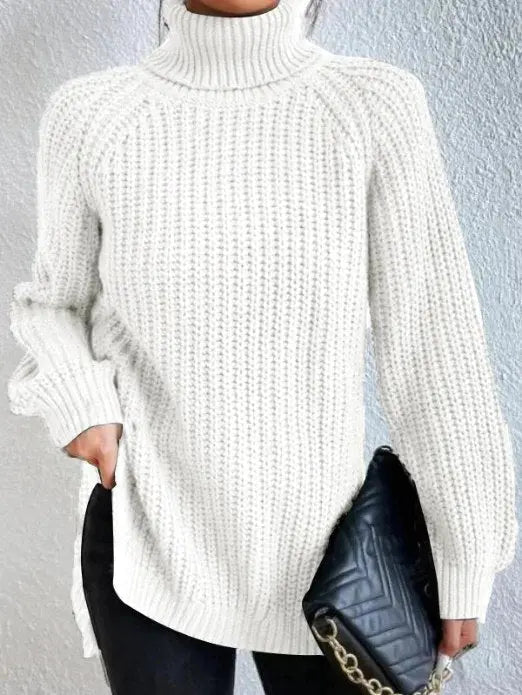 Evi – Warmer Pullover Mit Hohem Kragen Und Langarm