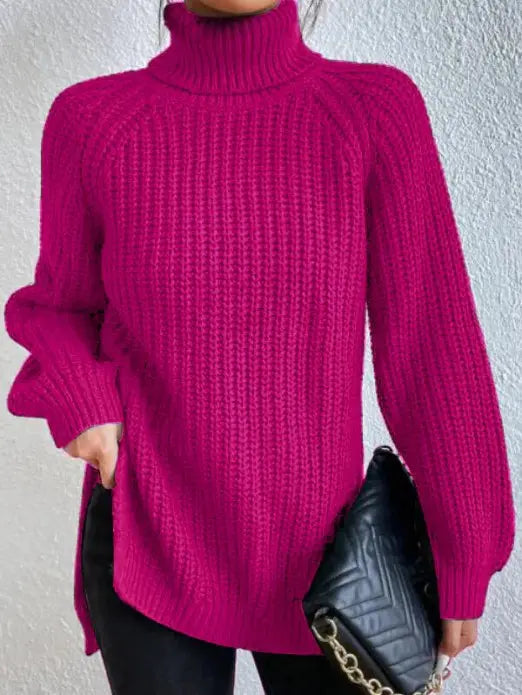 Evi – Warmer Pullover Mit Hohem Kragen Und Langarm