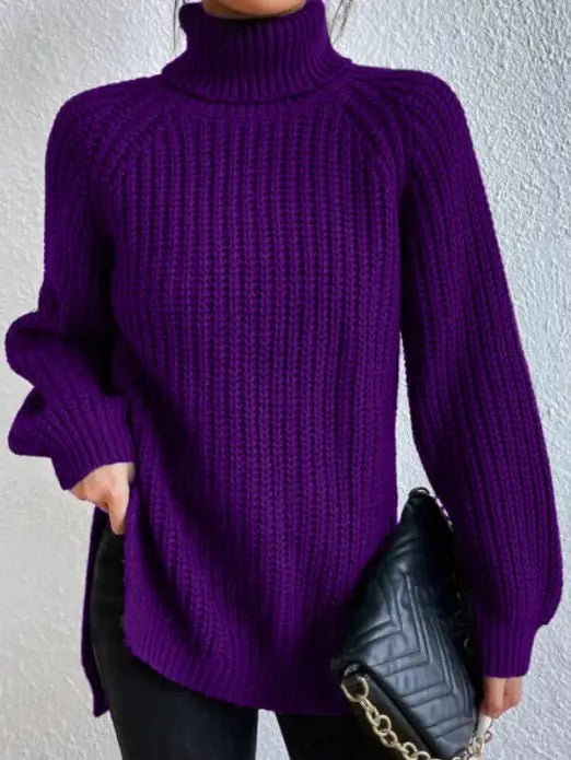 Evi – Warmer Pullover Mit Hohem Kragen Und Langarm