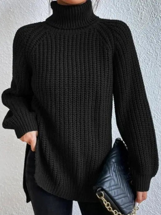 Evi – Warmer Pullover Mit Hohem Kragen Und Langarm