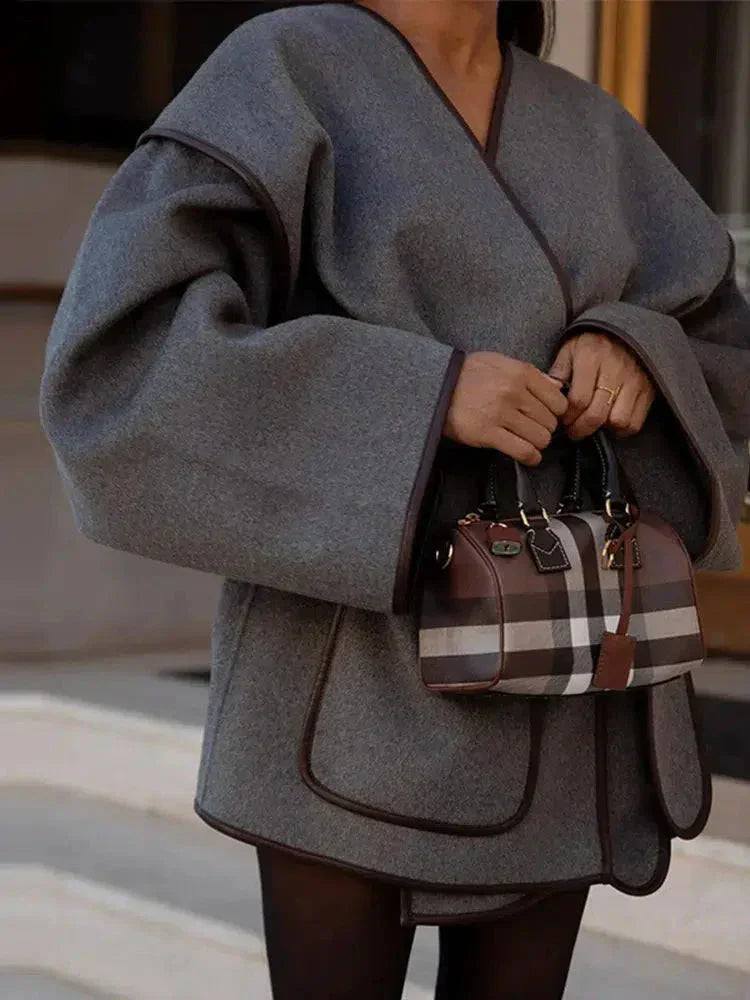 Alice – Eleganter Cape-Mantel Mit Bindegürtel