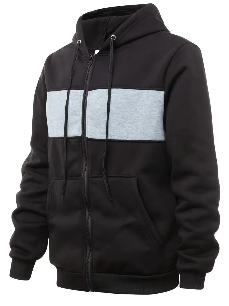 Hans – Farbblock-Kapuzenpullover Mit Reißverschluss