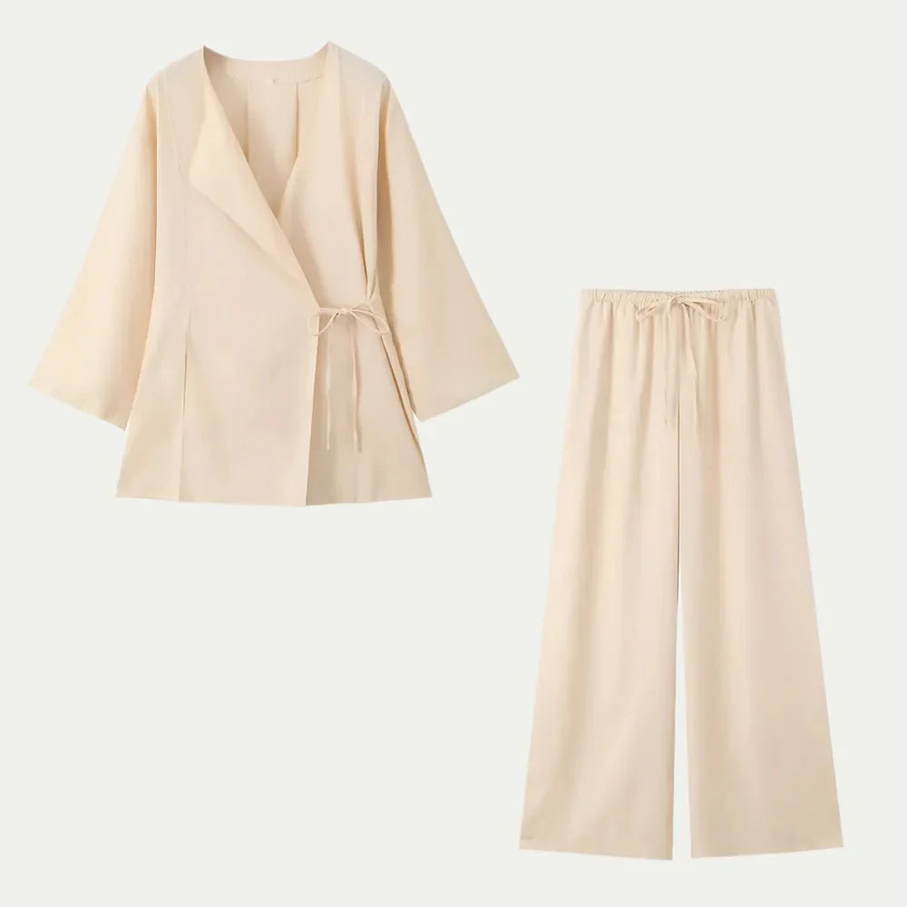 Cecilia – Kimono Set Damen Edler Stil Mit Hose