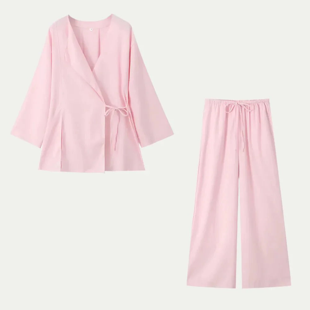 Cecilia – Kimono Set Damen Edler Stil Mit Hose