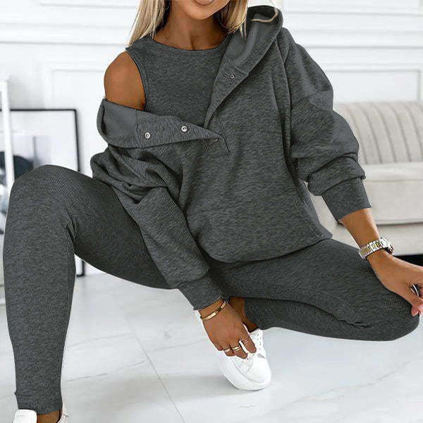 Kerstin - 3-teiliges Damen-Sportanzug mit Kapuzenpullover