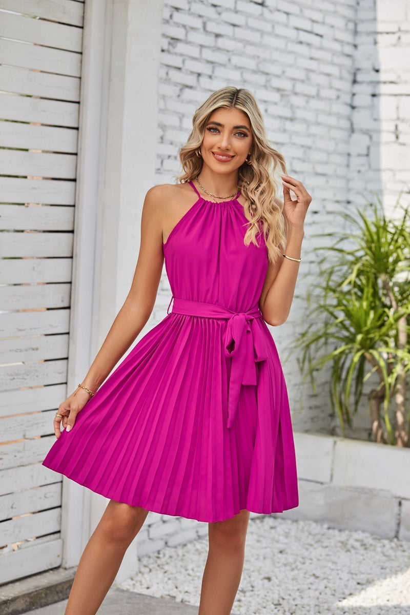 Greta – Ärmelloses Sommerkleid Damen Faltenrock Leicht Elegant