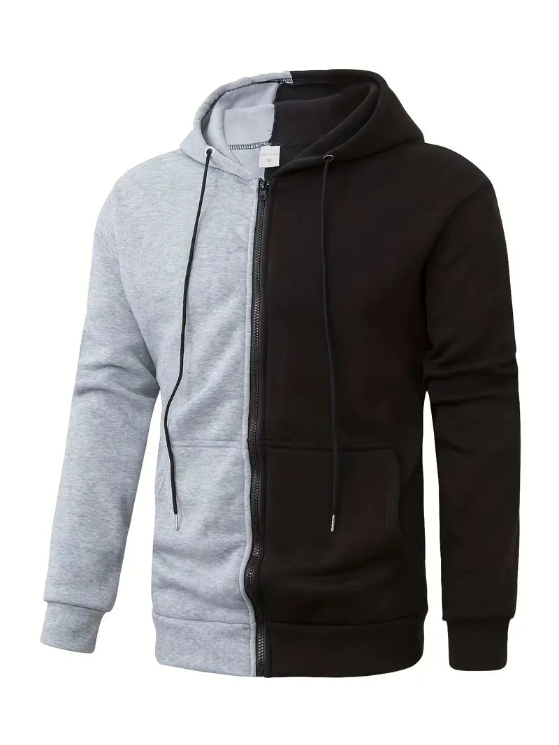 Horst – Zweifarbiger Kapuzenpullover Mit Reißverschluss