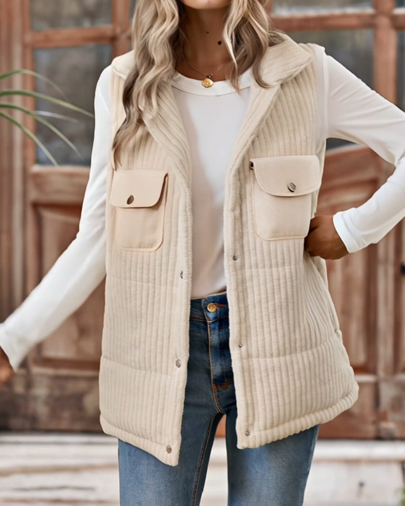Luisa – Gefütterte Damenweste mit Kragen Winterlook