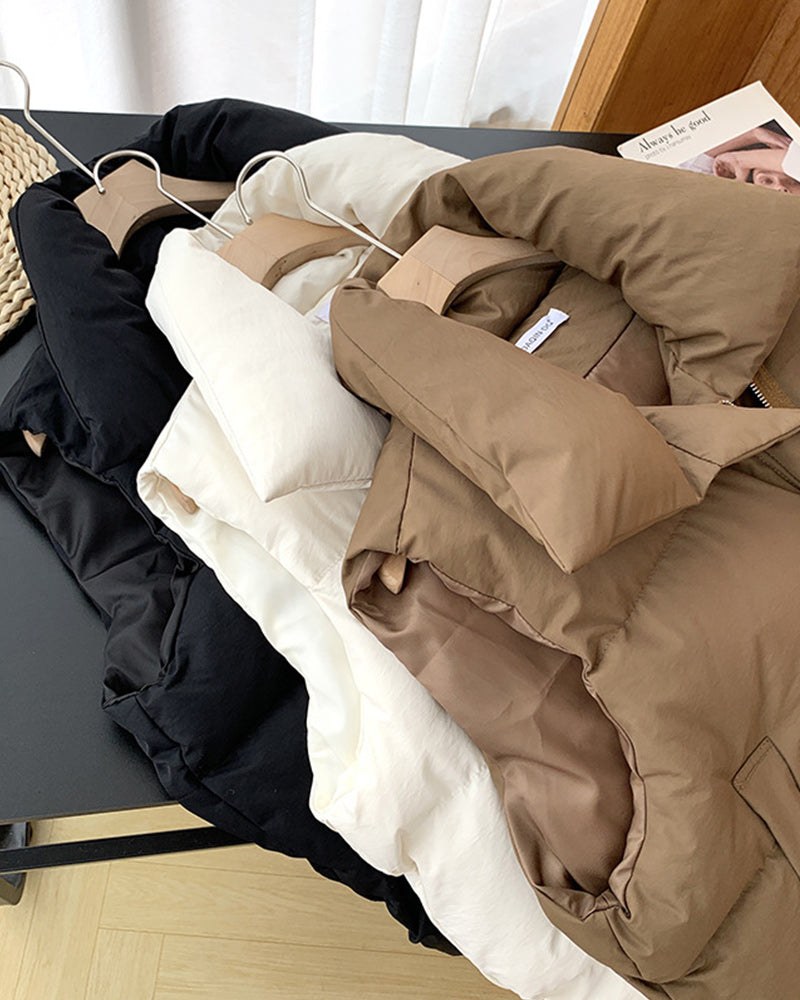 Gisela – Einfarbige Steppweste mit Reißverschlusstaschen