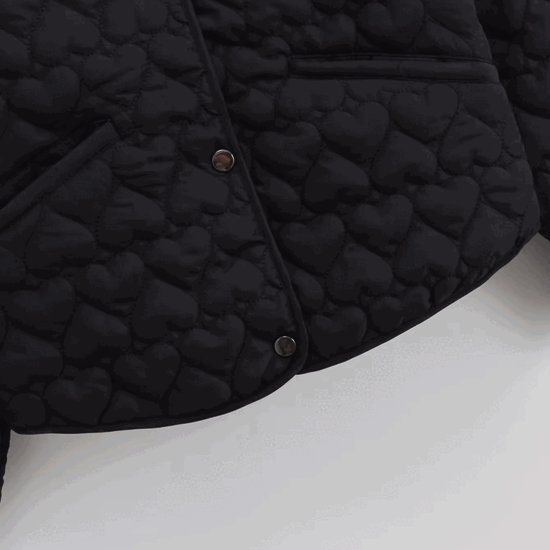 Henrika – Steppjacke mit Herzen und Druckknöpfen für Damen