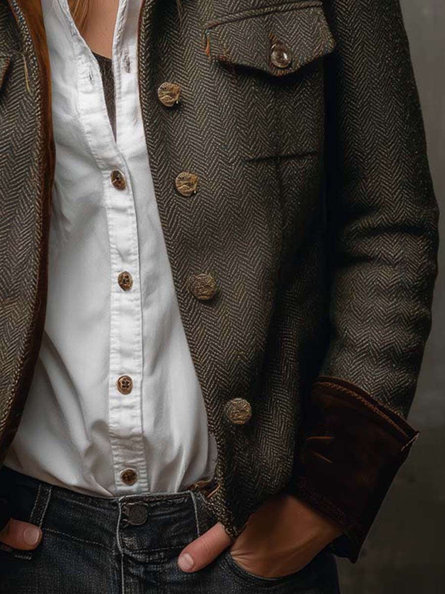 Fenna - Herbstliche Langarm Jacke mit Kragen