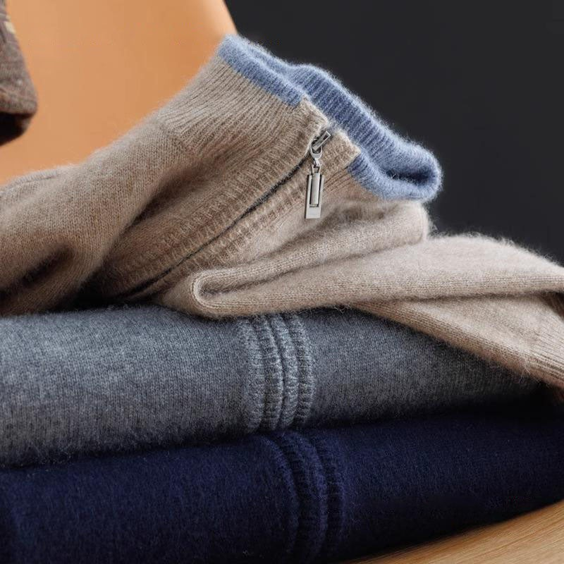 Christof - Herren Merino Strickjacke Reißverschluss