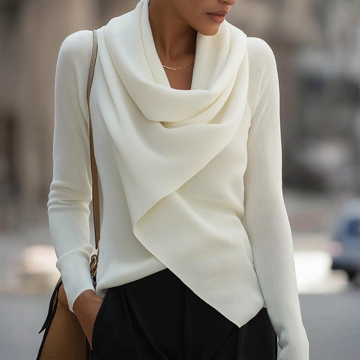 Florentine - Weißer Mock Neck Pullover für Damen