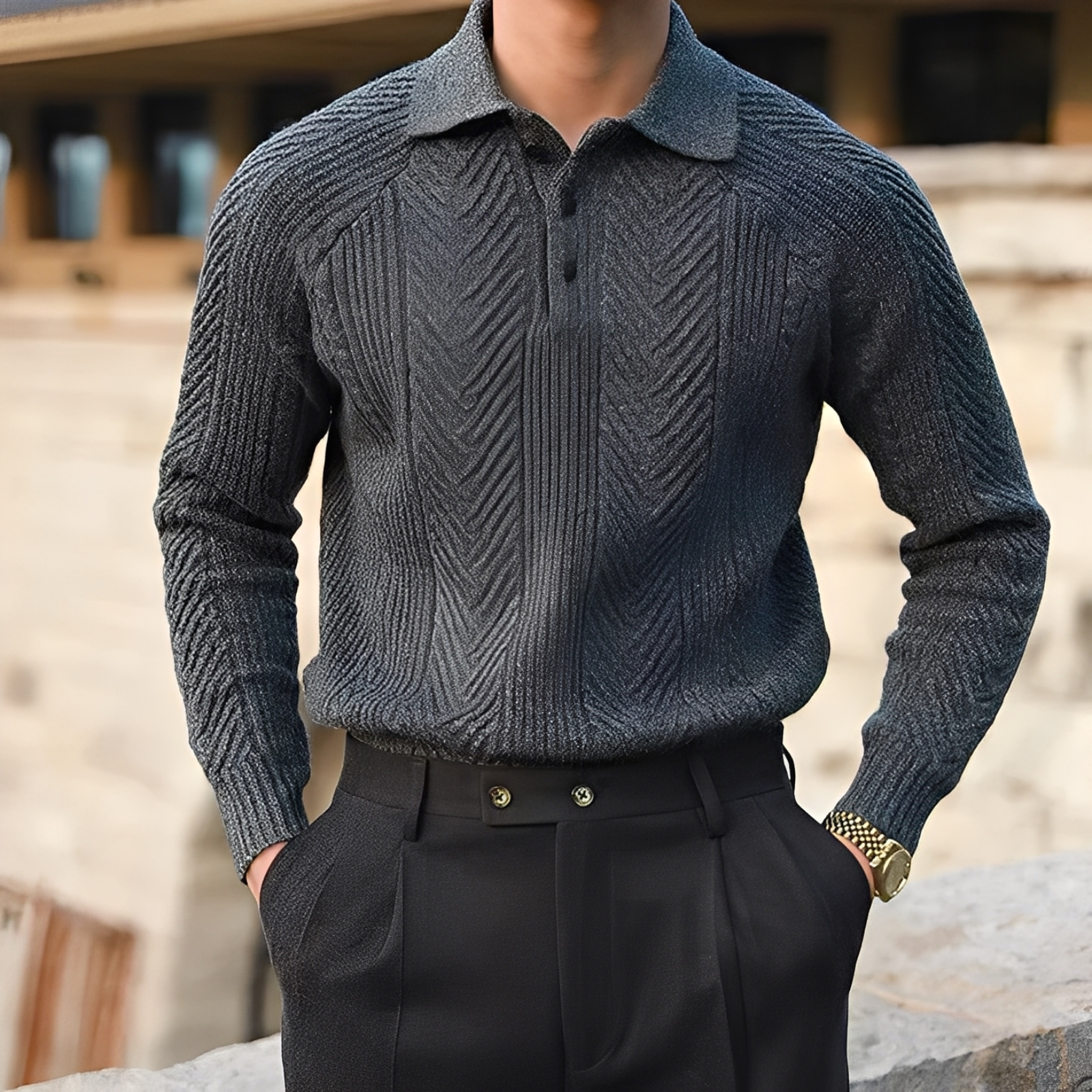 Erik – Gestrickter Pulli mit langen Ärmeln