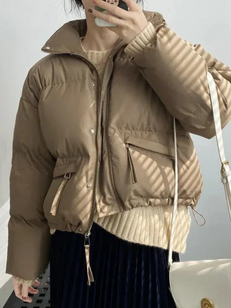 Ellen - Klassische Damen Winterjacke Glänzende Optik