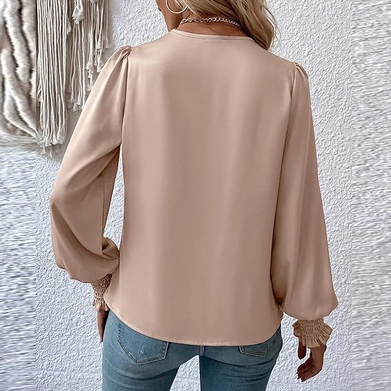 Katrin – Gerüschte Bluse Damen Langarm Romantisch Chic