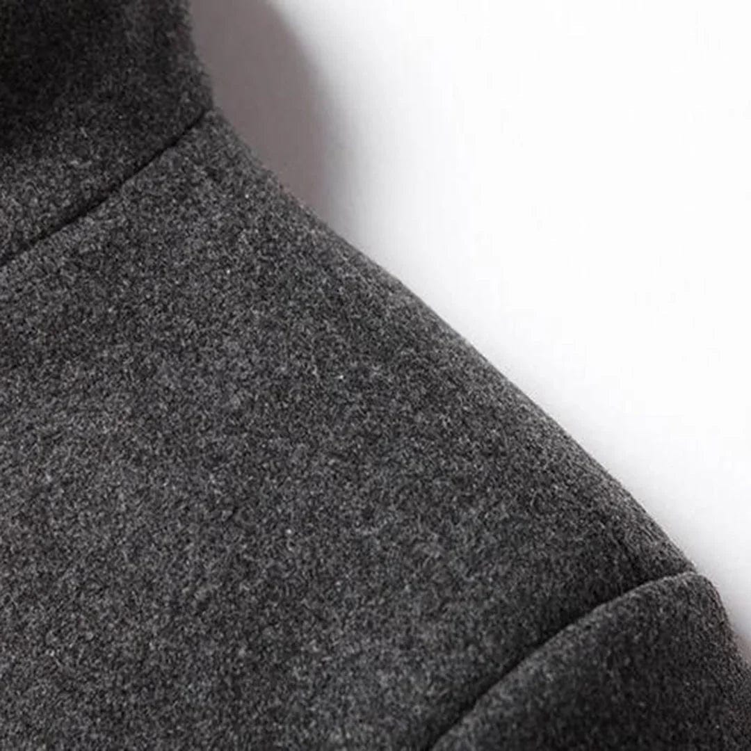Lukas - Eleganter Langer Mantel Herren Schwarz Winter