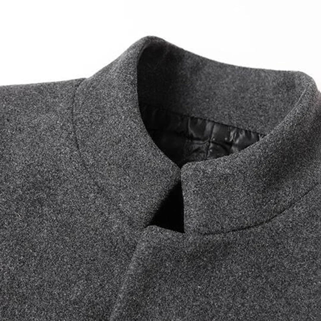 Lukas - Eleganter Langer Mantel Herren Schwarz Winter