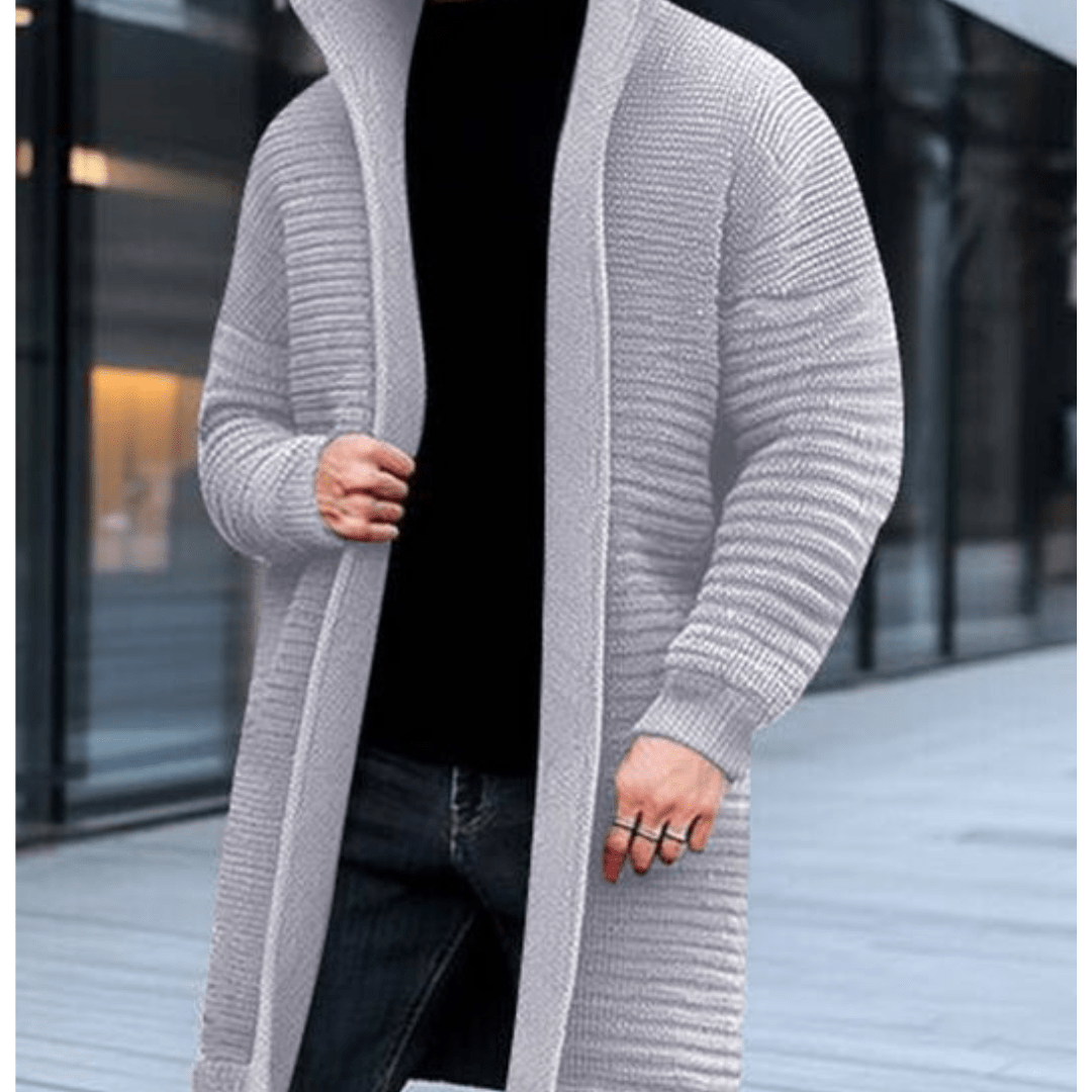 Laurenz – Elegante Lange Strickjacke Für Herren