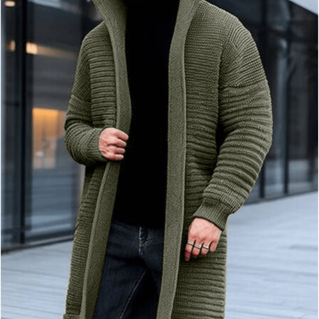 Laurenz – Elegante Lange Strickjacke Für Herren