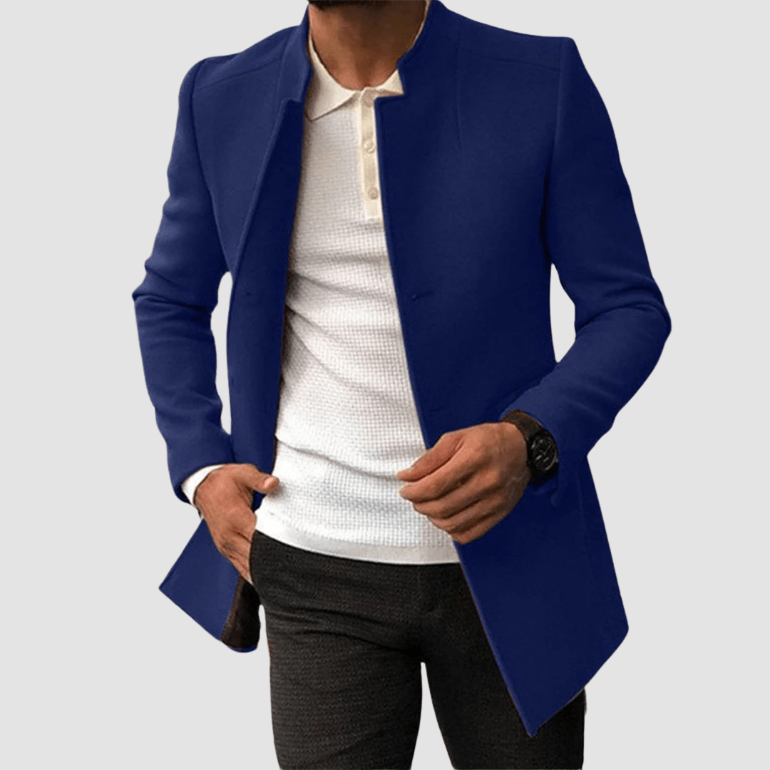 Linus - Eleganter Herrenmantel Lang Schwarz Winter
